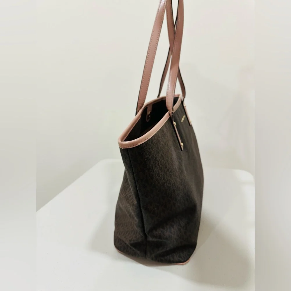MICHAEL KORS Jet‎ Set Signature Large Travel Tote Brown